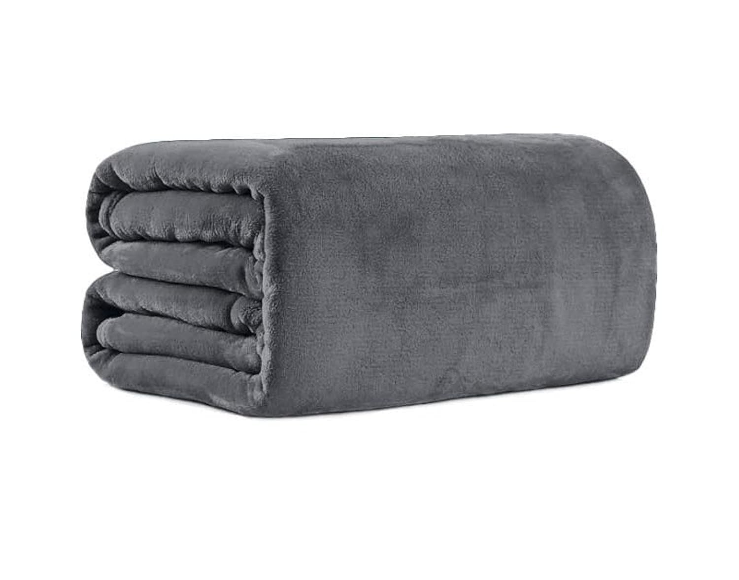Bear & Panda Manta de franela de forro polar, tamaño grande, para sofá, cama, súper suave, mullida, cálida, gruesa, manta de microfibra (gris oscuro, 127 x 152 cm)