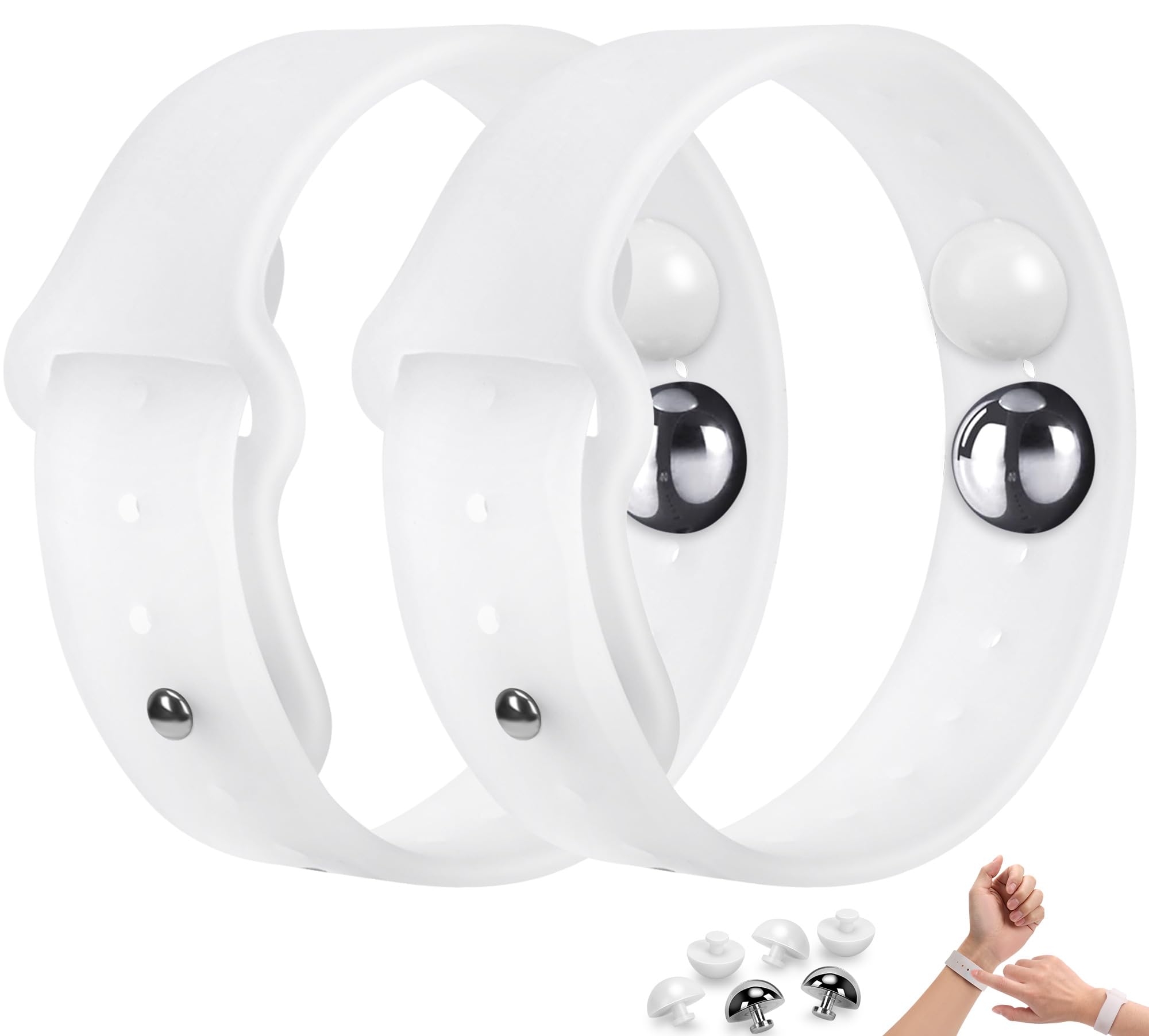 Motion Sickness Bracelets for Travel: Acupressure Anti Nausea Wristband for Morning Sickness - Sea Sickness Wristbands for Car Boat Air - Nausea Bands for Motion Sickness 1 PairTransparent Color