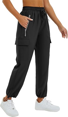 FARUNGS Pantalones cargo de secado rápido, ligeros, tácticos, con 5 bolsillos, para mujer, cintura elástica y resistentes al agua