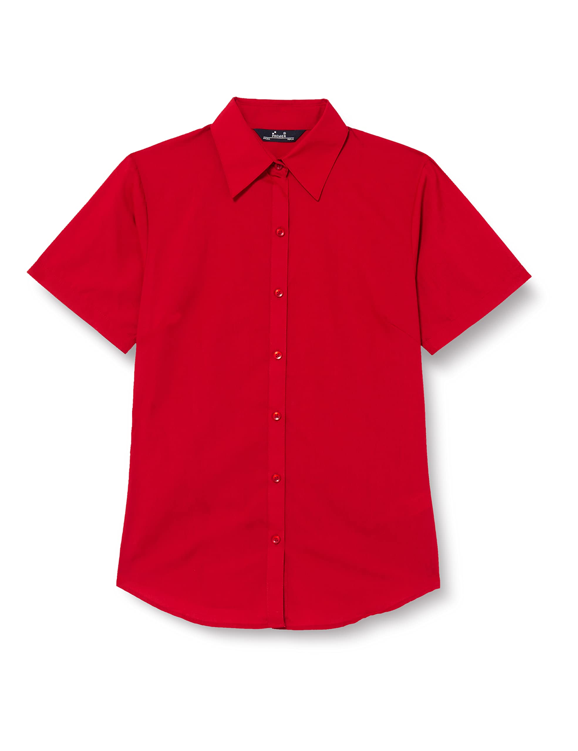 Premier Workwear Ladies Short Sleeve Poplin Blouse Red 26