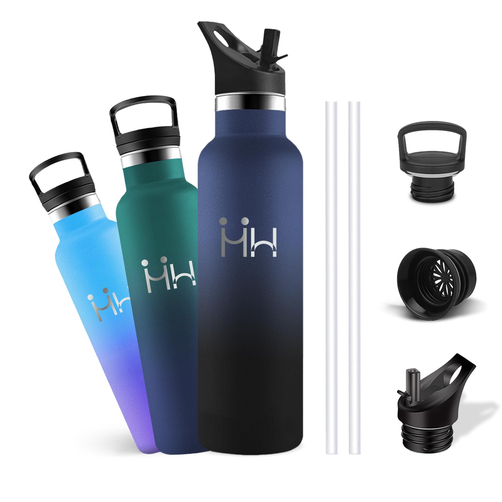 Mujigaga Insulated Water Bottle, 1 Litre - Leakless, Stainless Steel Water Bottles, BPA Free, Insulated Bottle, Vacuum Insulated, Easy to Carry, Water Bottles for Running, Schools, Fitness