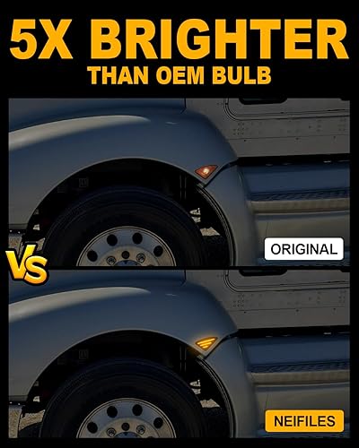 Miniatura 3 de Luces LED de posición laterales compatibles con Kenworth T660 T170 T270 T370 semirremolques 2008-2021 Luces direccionales dinámicas de guardabarros