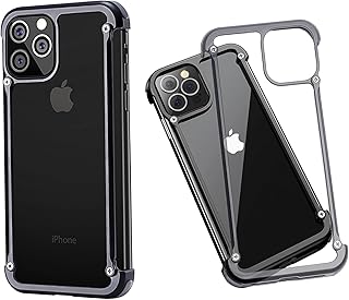 Black iPhone 12 Pro Bumper Case Clear Edge Case for iPhone 12 Aluminum Minimalis - Compare price