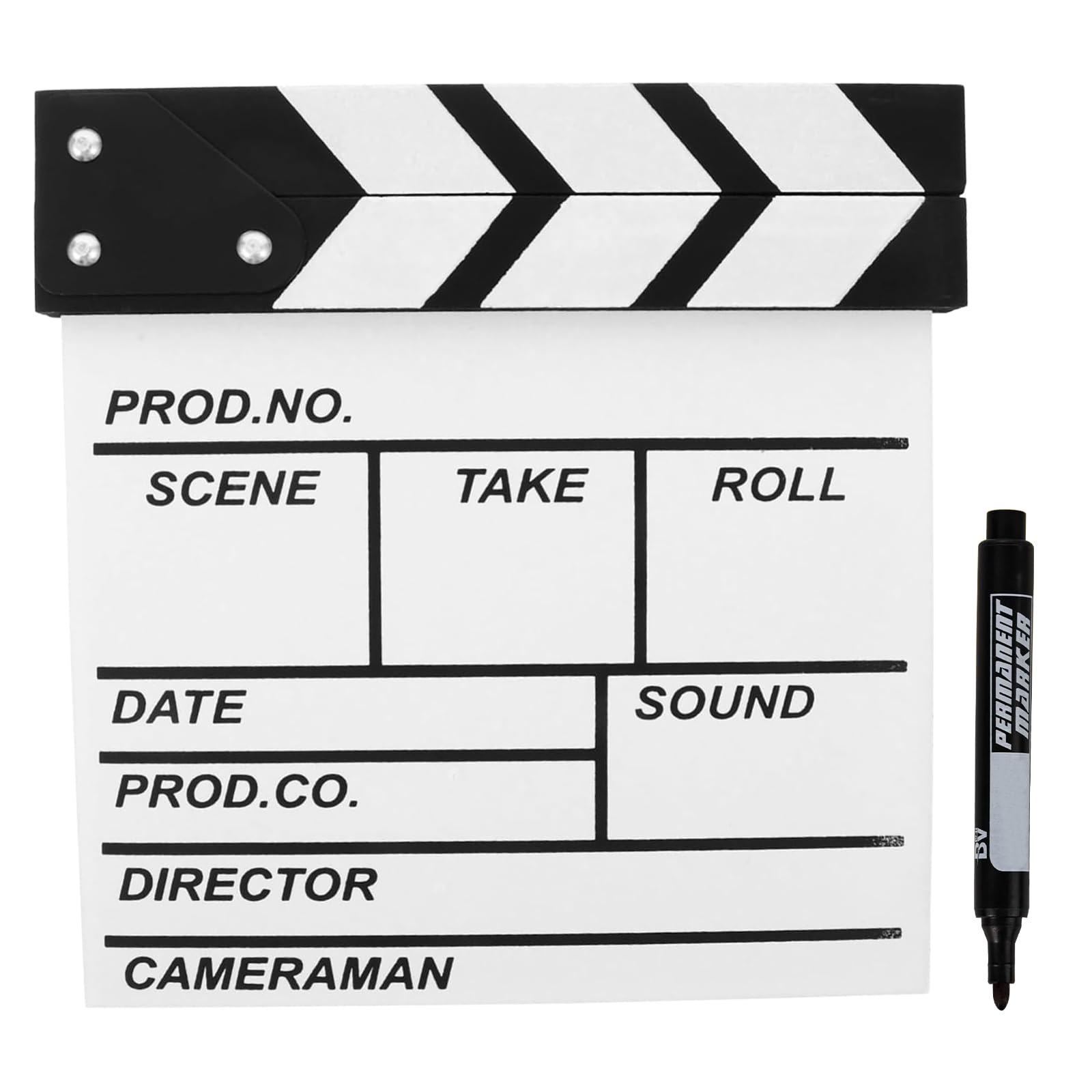 Excellaelite White Clapper Board For Film Directors Clapperboard Movie/Film/Tv Props With Marker Pen Film Lovers Gifts