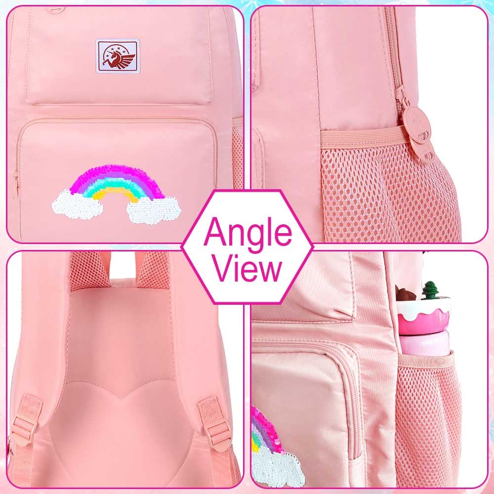 gxtvo 3 mochilas para niñas, resistente al agua, con fiambrera, mochila escolar de 17 pulgadas para adolescentes universitarios y primarias