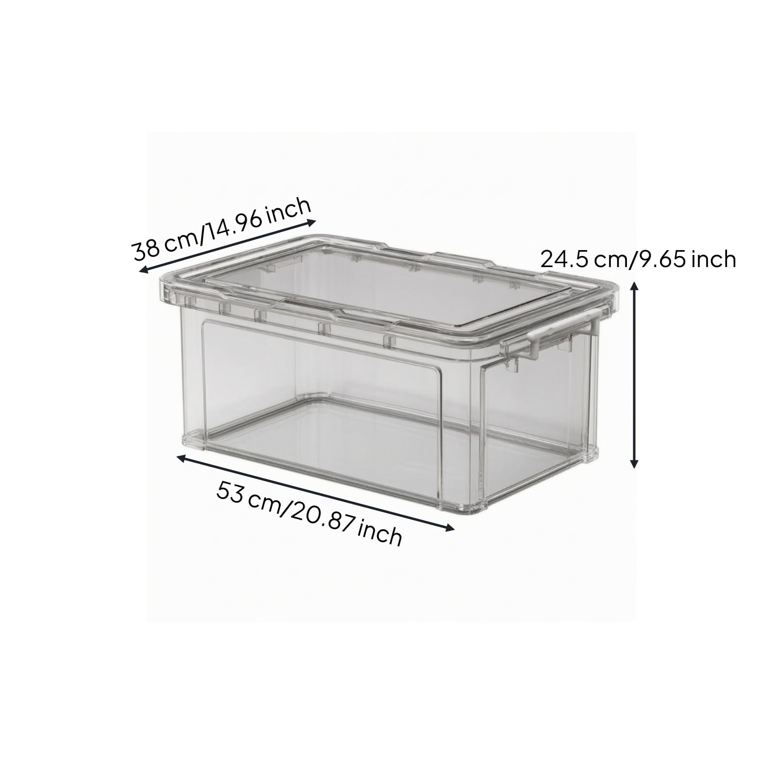 Scatola Trasparente Salvaspazio , Grigio Trasparente , 3XL 53x38x24.5cm
