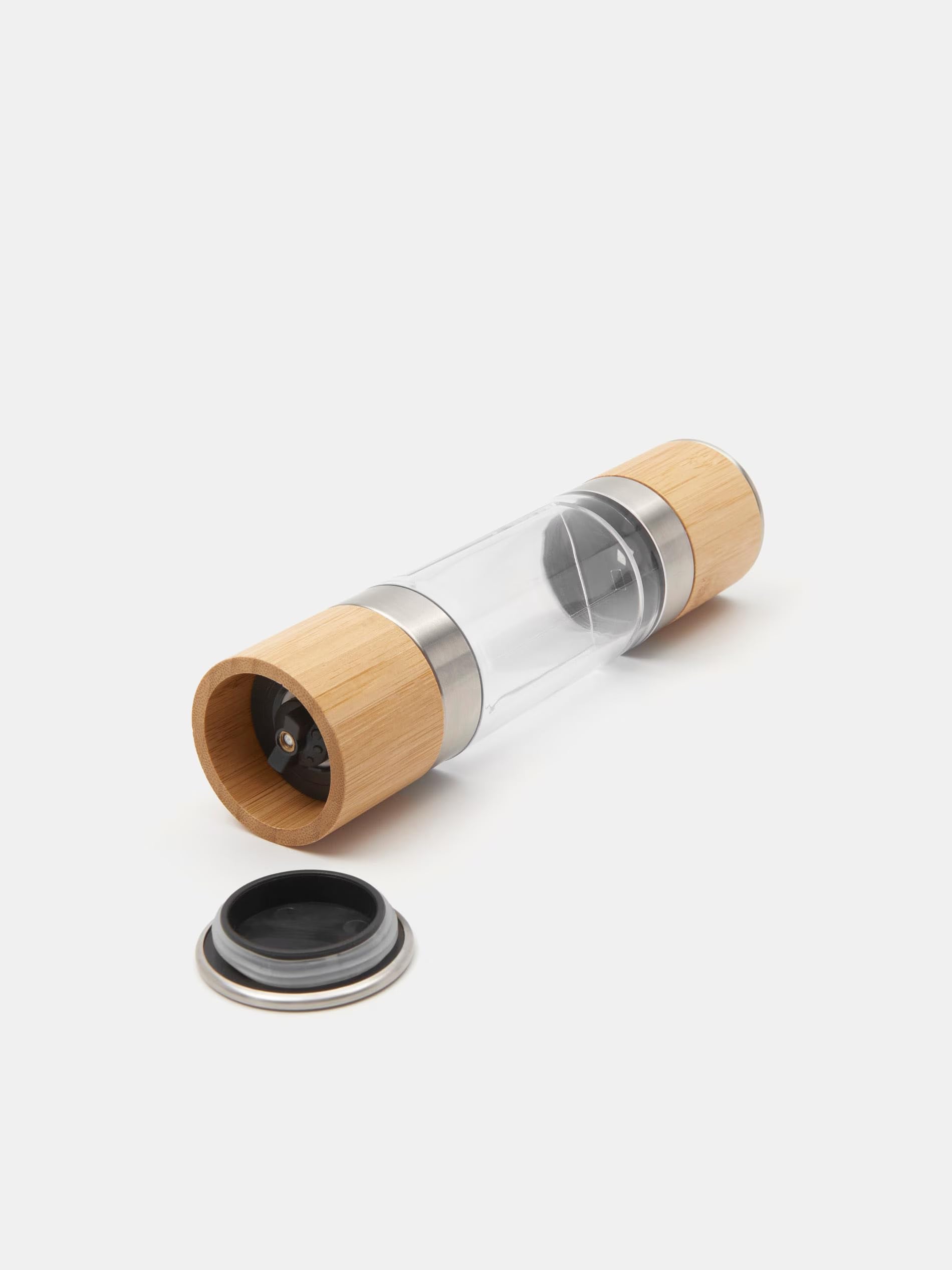 2-in-1 Wood Salt and Pepper Mill - Spice Mill with Grinder -Combo Mill, Rotor and Dual Clear Acrylic Chamber Spice Grinder Shakers Refillable with Adjustable - Salt &Pepper Grinder- 1 — Amazon image 4