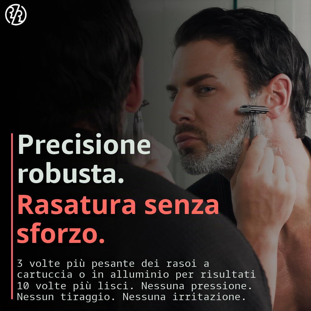 Rockwell Razors - Rasoio di sicurezza regolabile a doppio bordo 6C Bianco/Cromato White Chrome