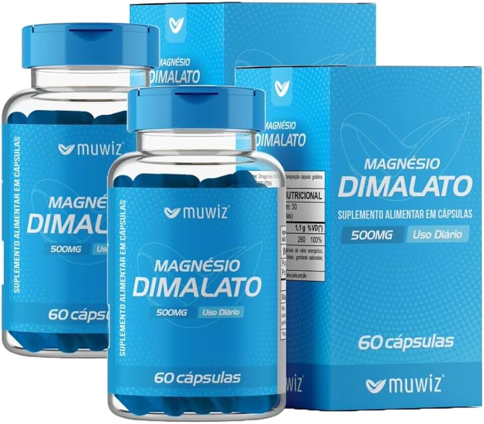 Magnesio Dimalato 500mg - 60 Capsulas 2 Unidades