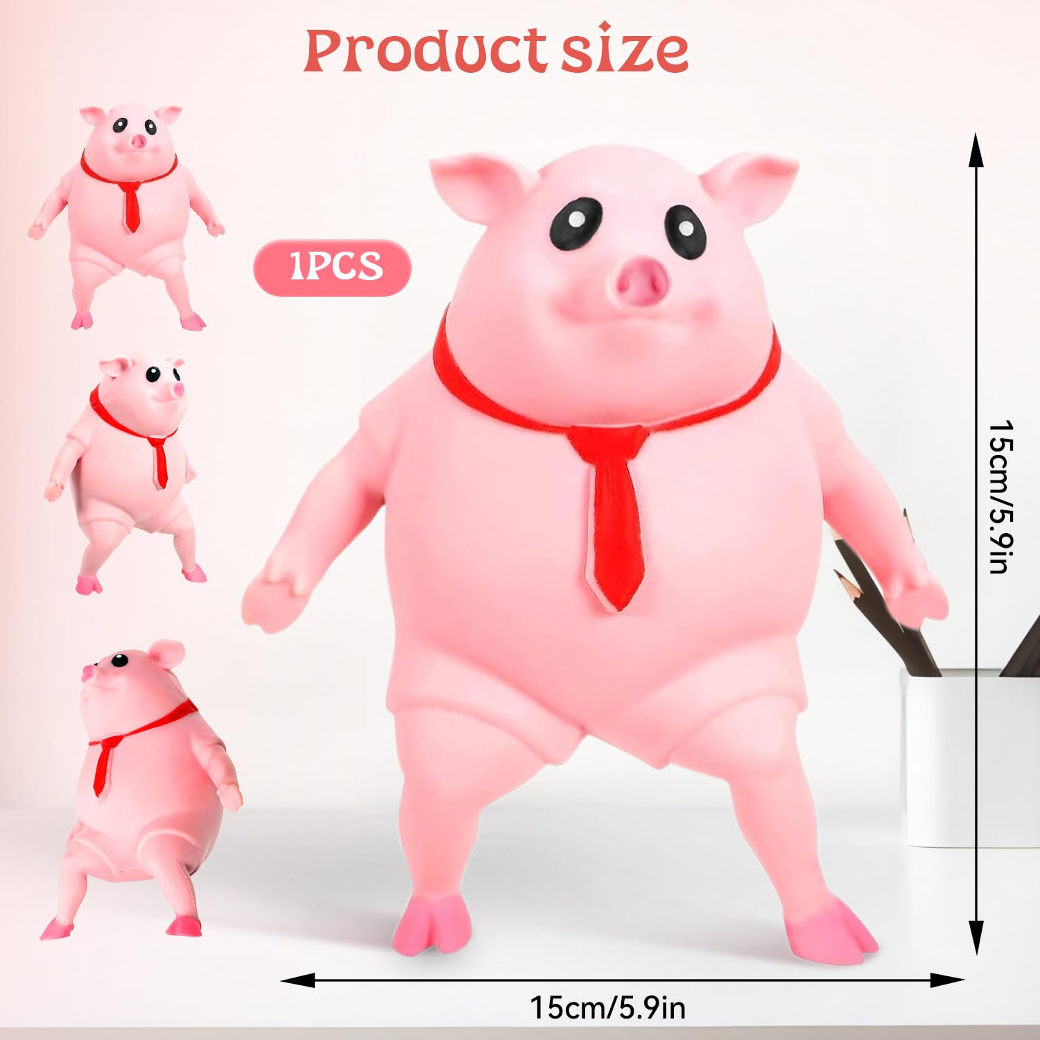 Piggy Giocattolo Antistress,Maiale Rosa Antistress, Giocattolo Da Schiacciare Piggy Antistress, Antistress Morbidi, Adatto per Adulti & Bambini Sollievo Dallo Stress