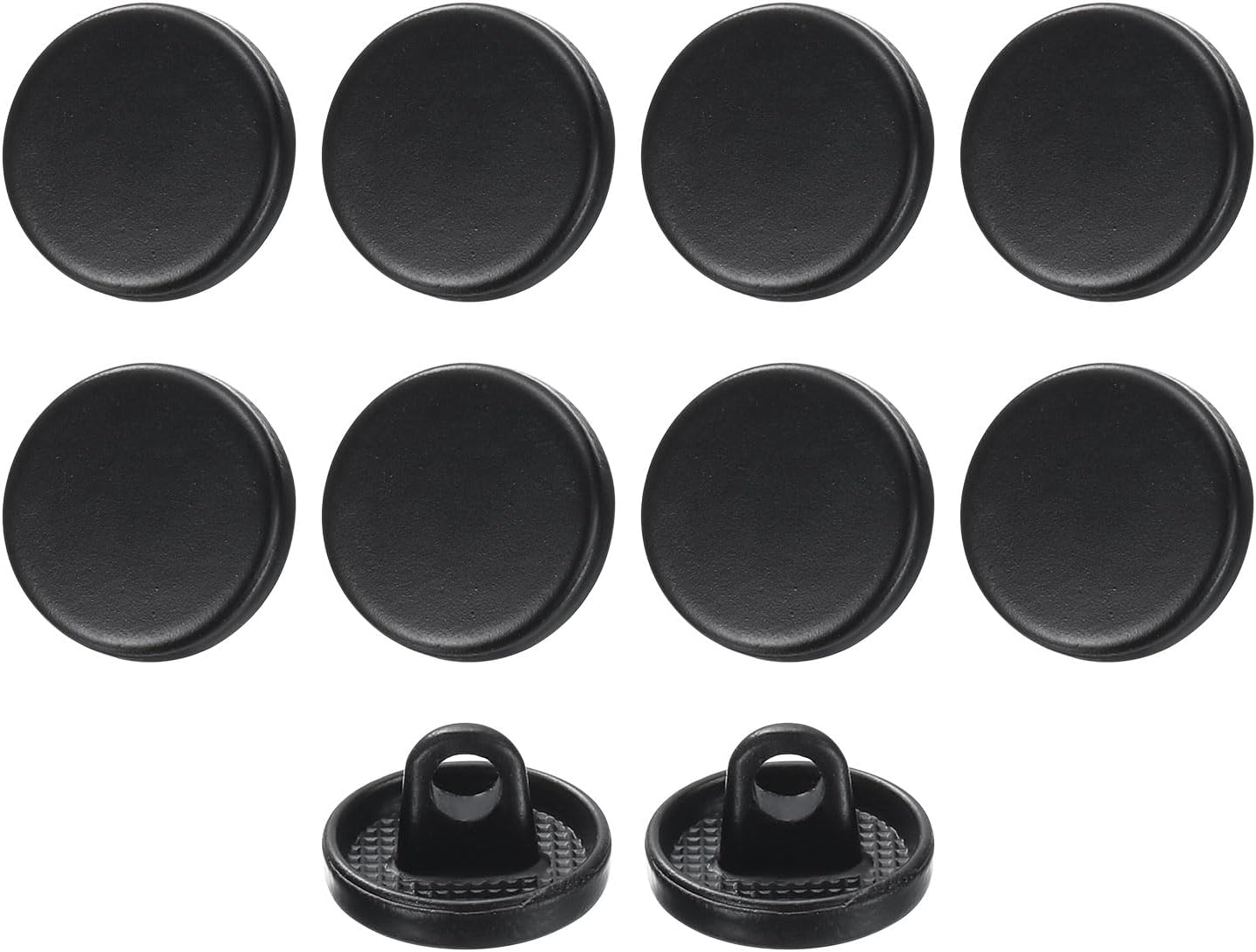 sourcing map 10pcs 16L Metal Round Flat Sewing Buttons 10mm Alloy Shank Craft Replacement Button for Men Women Suit Woolen Coat Shirt Trousers Sewing Crafts, Matt Black
