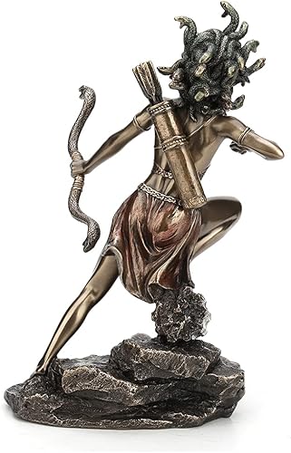 Miniatura 3 de Veronese Design 8 1/2 pulgadas de alto Cazadora Bipedal Medusa Arco y Flecha Arco y Flecha Estatua de Dioses Griegos Decoración del Hogar