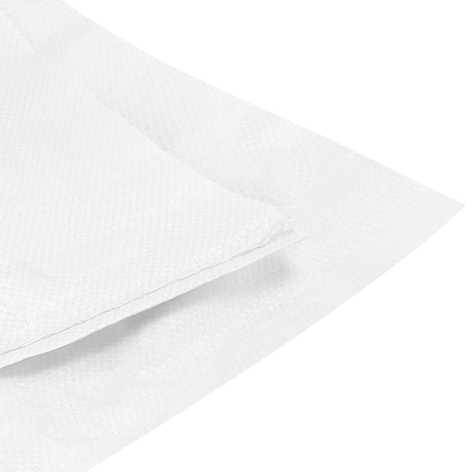 FUNSUEI Lot de 60 Sac a gravats Blancs, 45 x 77 cm, Sac de Sable Vide avec Cordon de Serrage en polypropylène à remplir