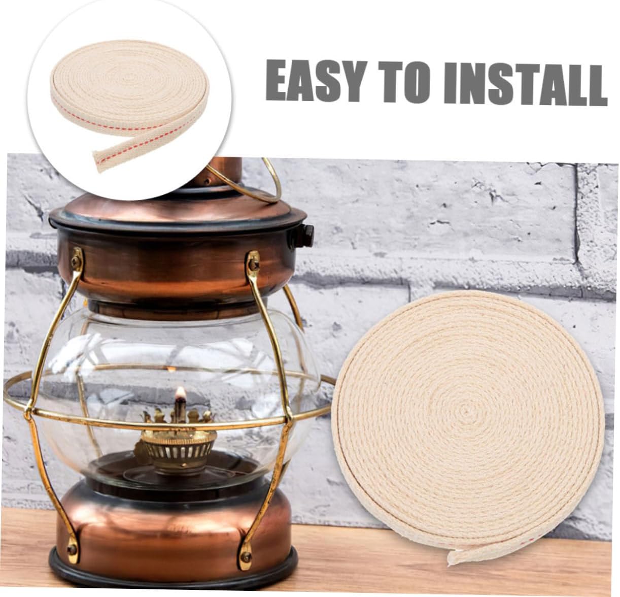 1Roll Wide Cotton Wick for Oil Lamps Kerosene Lantern Replacement Wick Smooth Burning Versatile Wick Accessory for Home DIY Projects