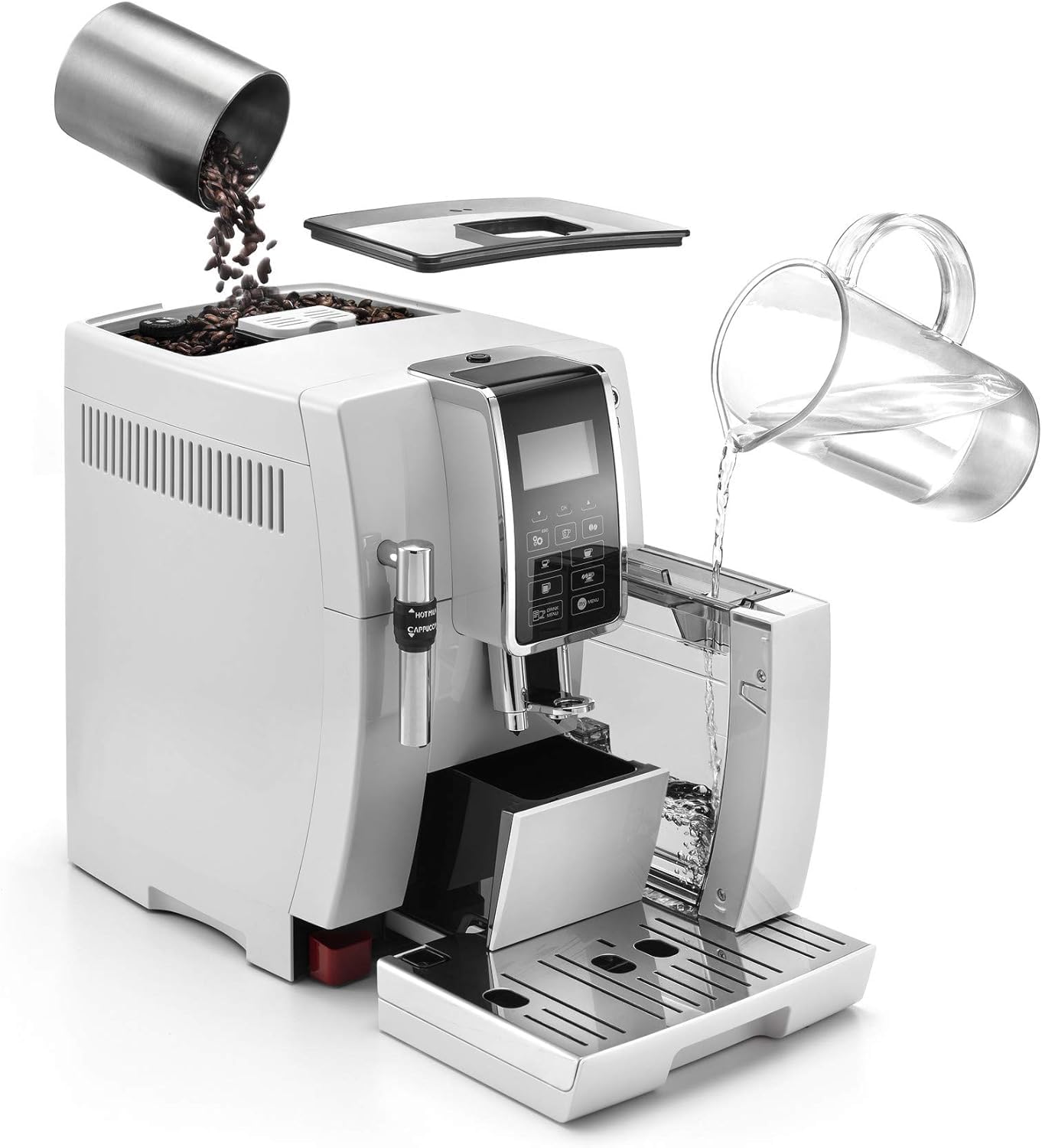 DeLonghi Dinamica Ecam 350.35.W Entièrement automatique Machine à expresso 1,8 L, Blanc