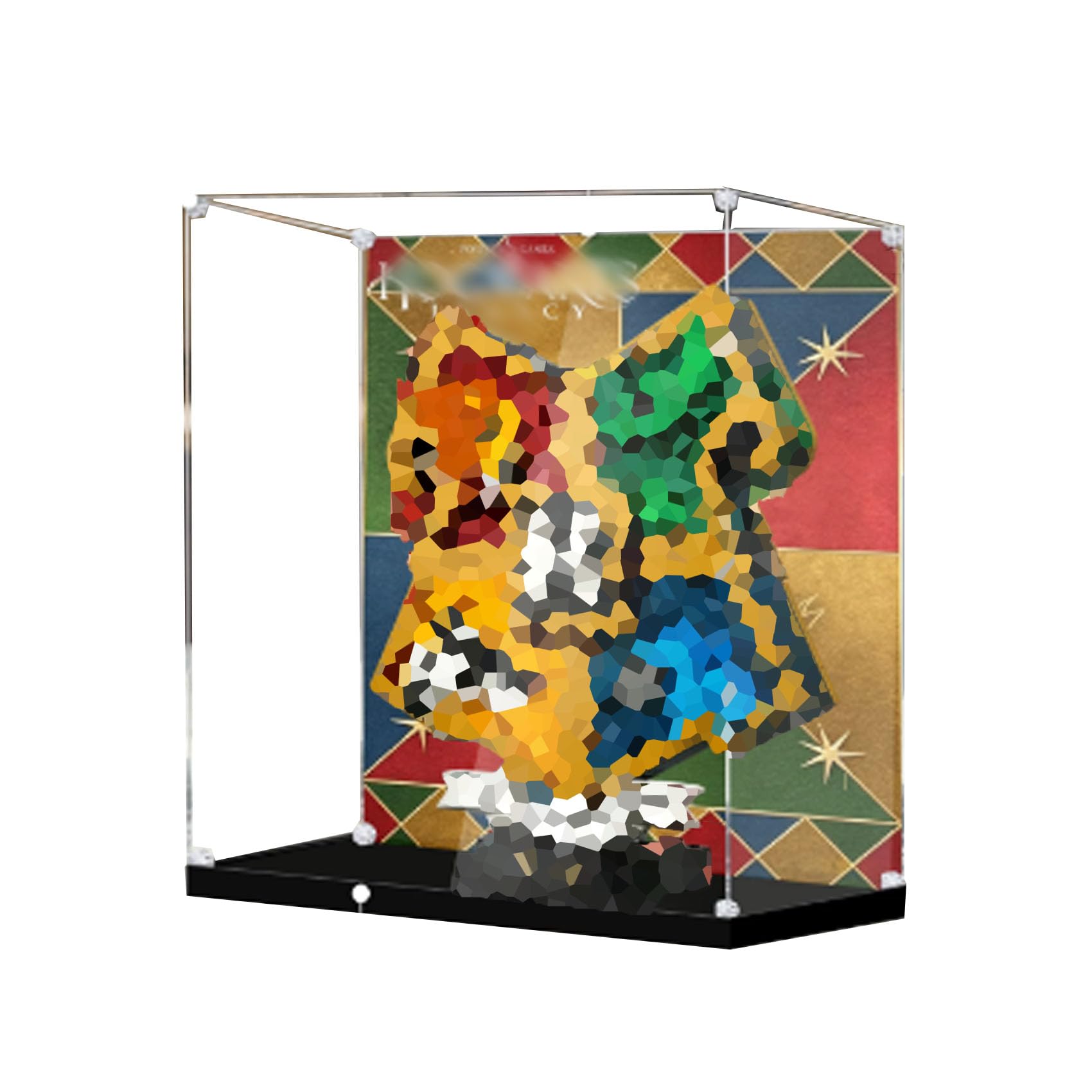 Acrylic Display Case for Le-go 76462 Badge Model, Dustproof Display Box (display box only) (StyleC Background 3mm)