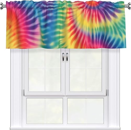 Miniatura 18 de SWEET TANG Valances Windows Curtain Kitchen Valances Rod Pocket Short Topper Curtains, 1 Panel, 54x18 Inches Compatible with Retro 80S 90S Pattern