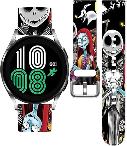 Miniatura 2 de __PLACEHOLDER_BRAND_0__ Christmas Jack Skellington Sally - Correas compatibles con Samsung Galaxy Watch 6Watch 5 Pro de 1.77 pulgadas, Watch 4 de