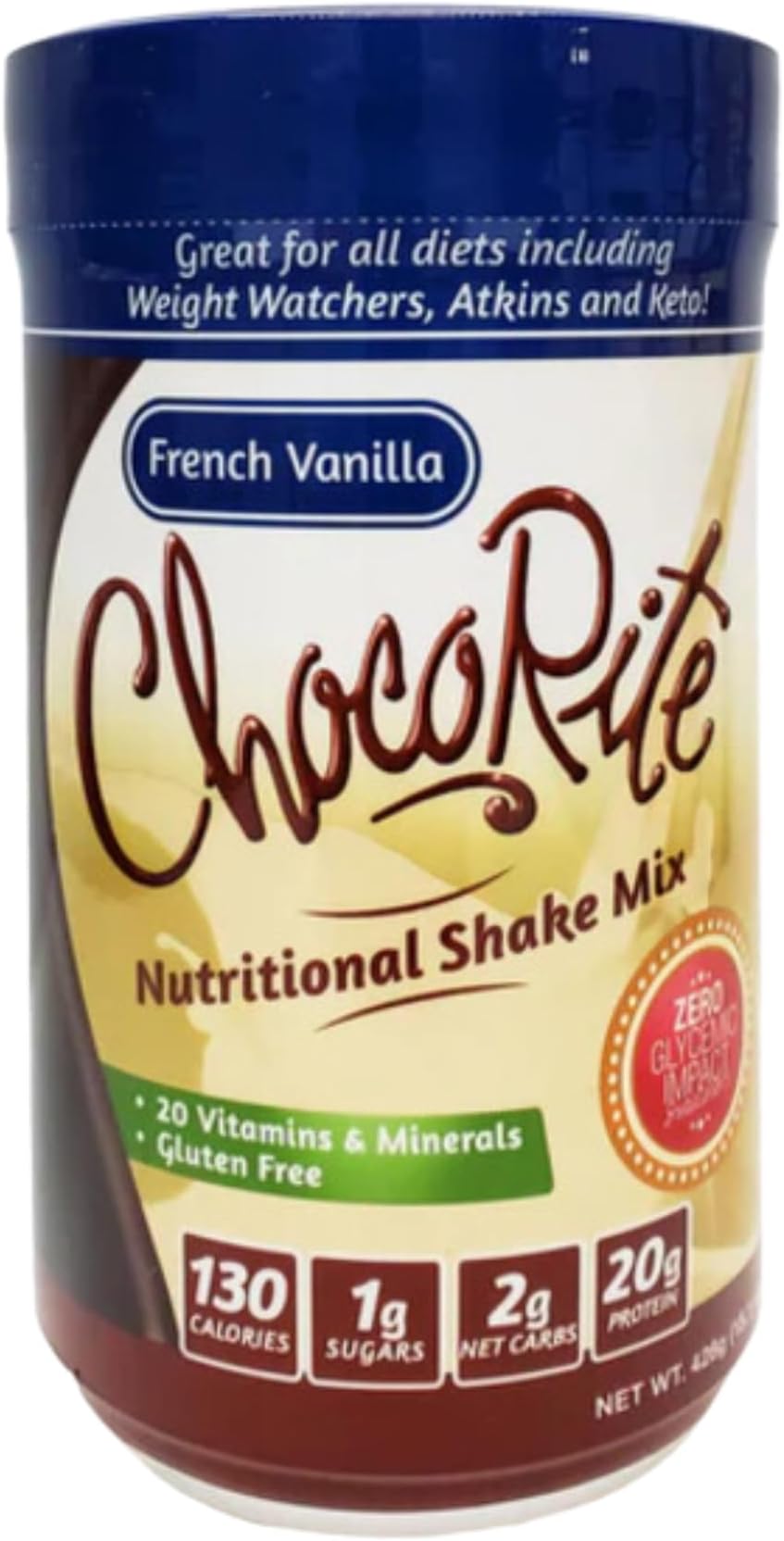 ChocoRite - Protein Shake Mix - French Vanilla - 12 Servings - High Protein 20g
