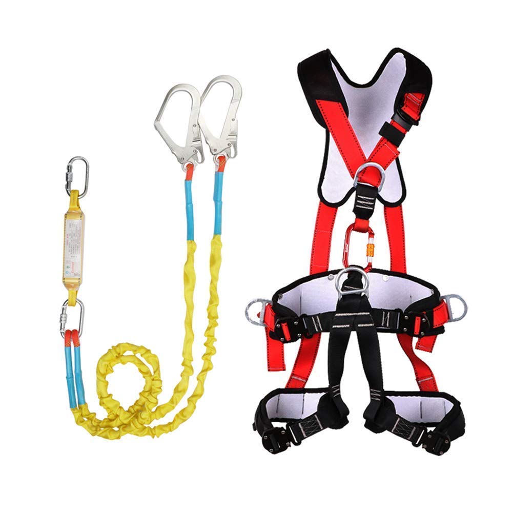 Kit Complet Harnais De Sécurité Antichute 5 Points – Ceinture De Sécurité Avec Corde Et Mousquetons Pour Travail En Hauteur