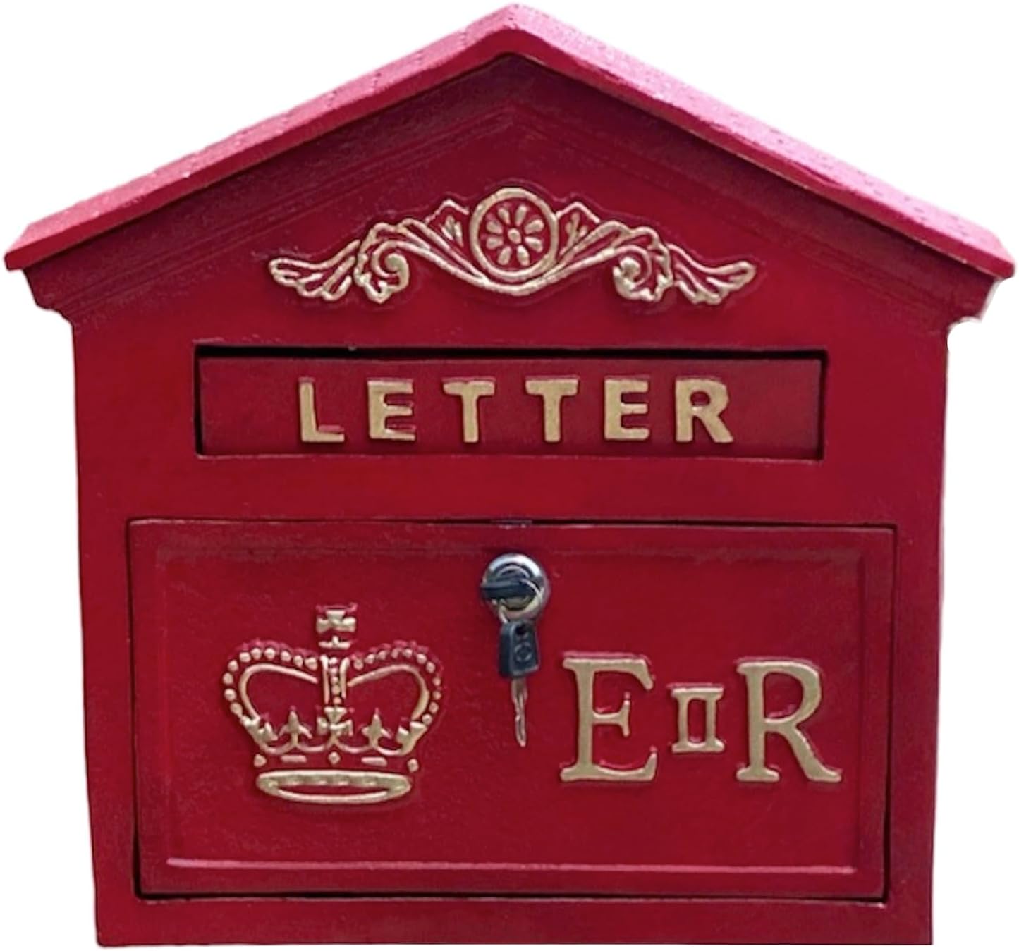English ER II Post Office Letter Box in Red Cast Iron - Wall Mount or Standing (Box Only)