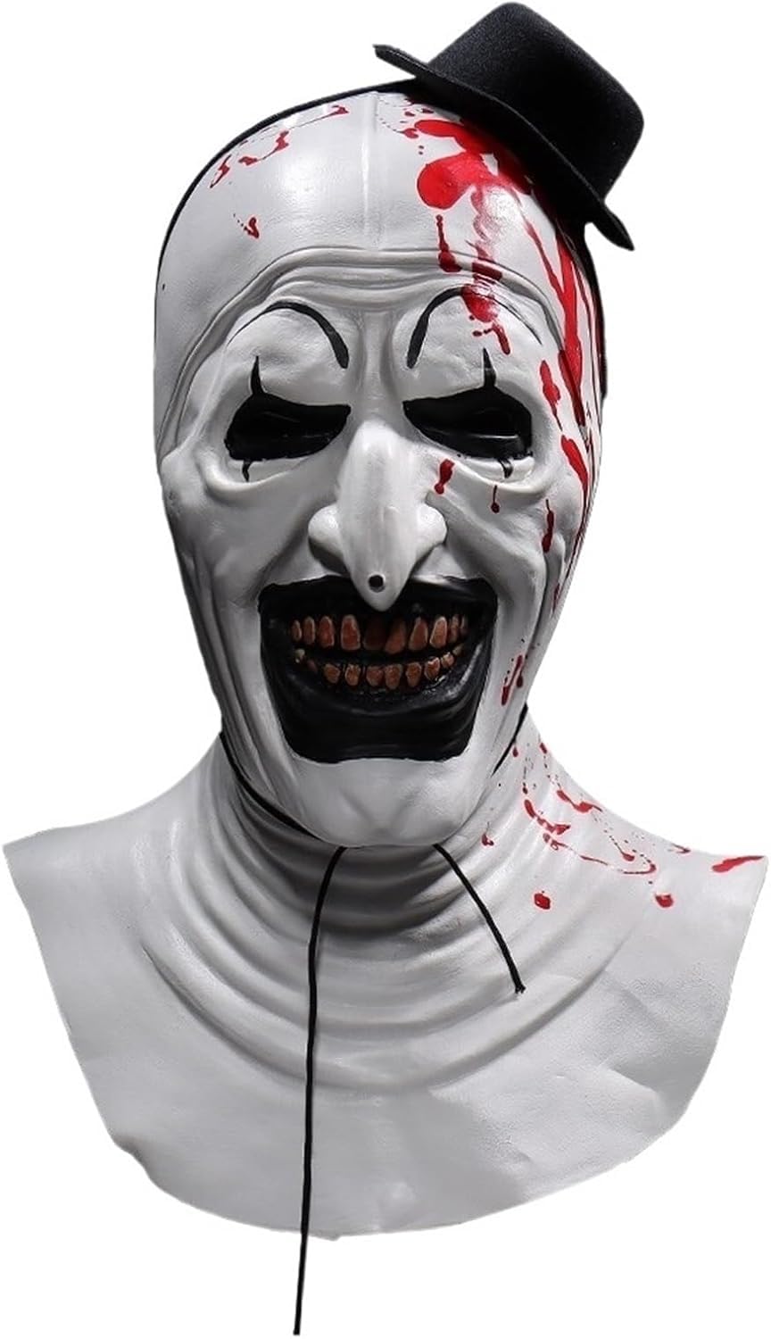 Maschera Horror Assassino Sadica Per Halloween | In Lattice Con Peli, Taglia Unica Uomo