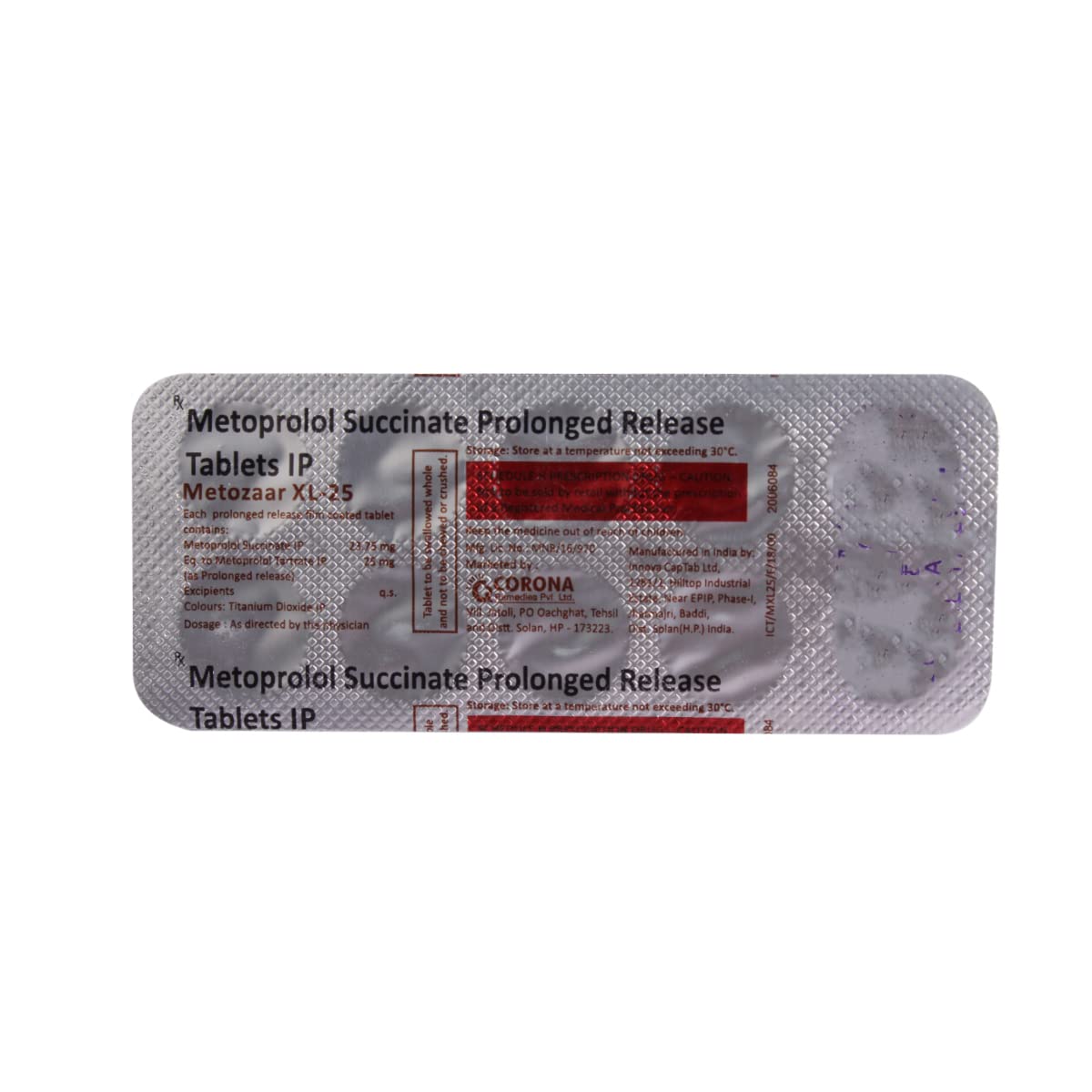 Metozaar XL 25MG - Strip of 10 Tablets