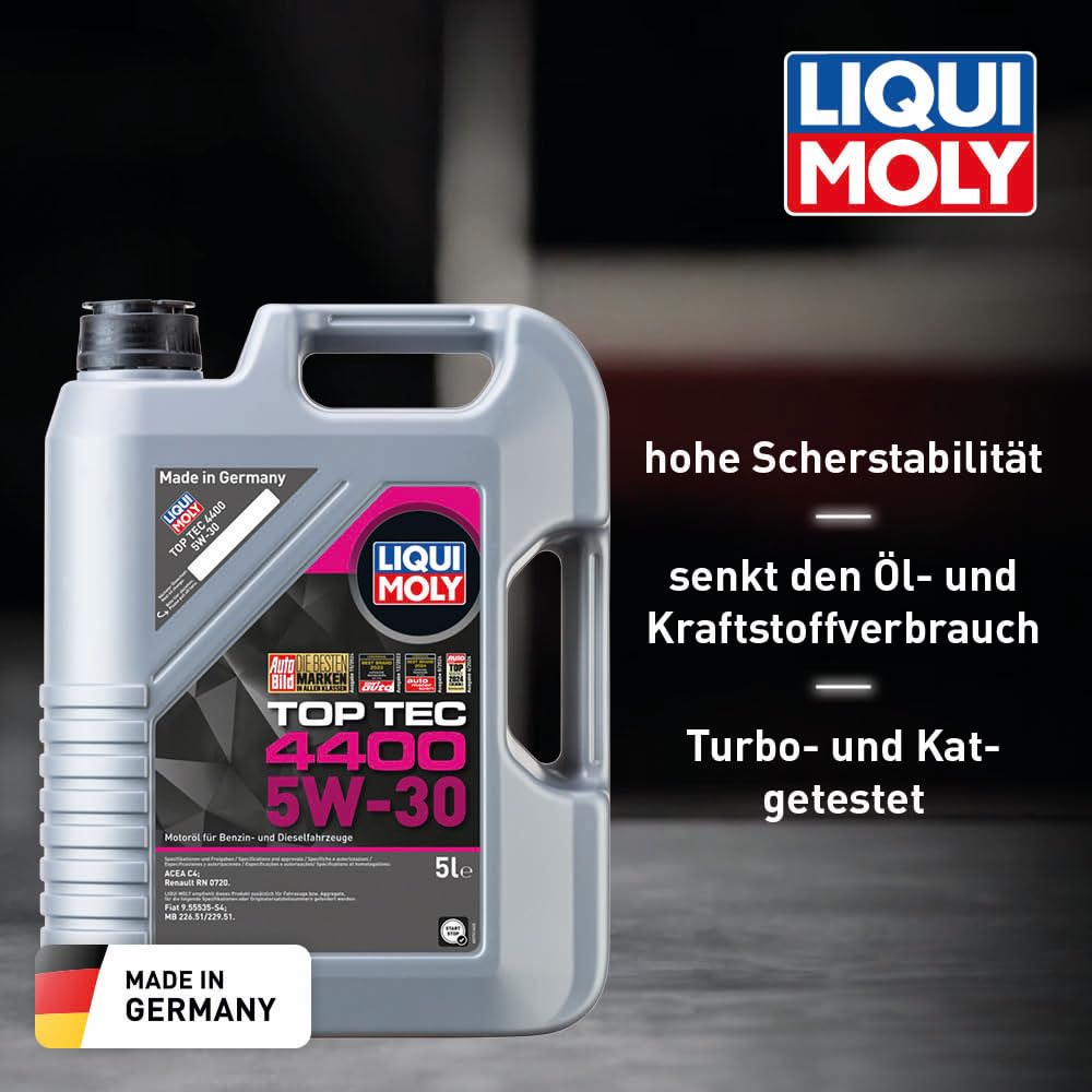 LIQUI MOLY Top Tec 4400 5W-30 | 5 L | Synthesetechnologie Motoröl | Art.-Nr.: 3751 | 3751, Top Tec 4400 5W-30