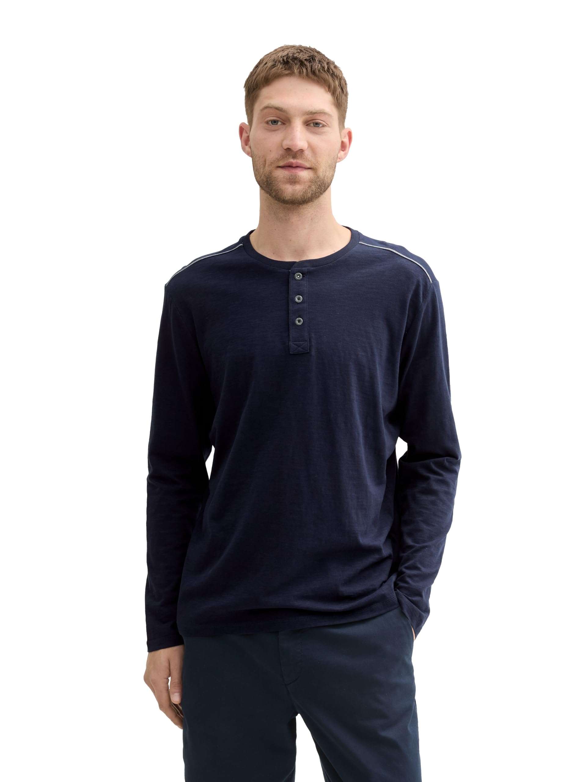 Tom Tailor Herren 1034356 Henley Langarmshirt