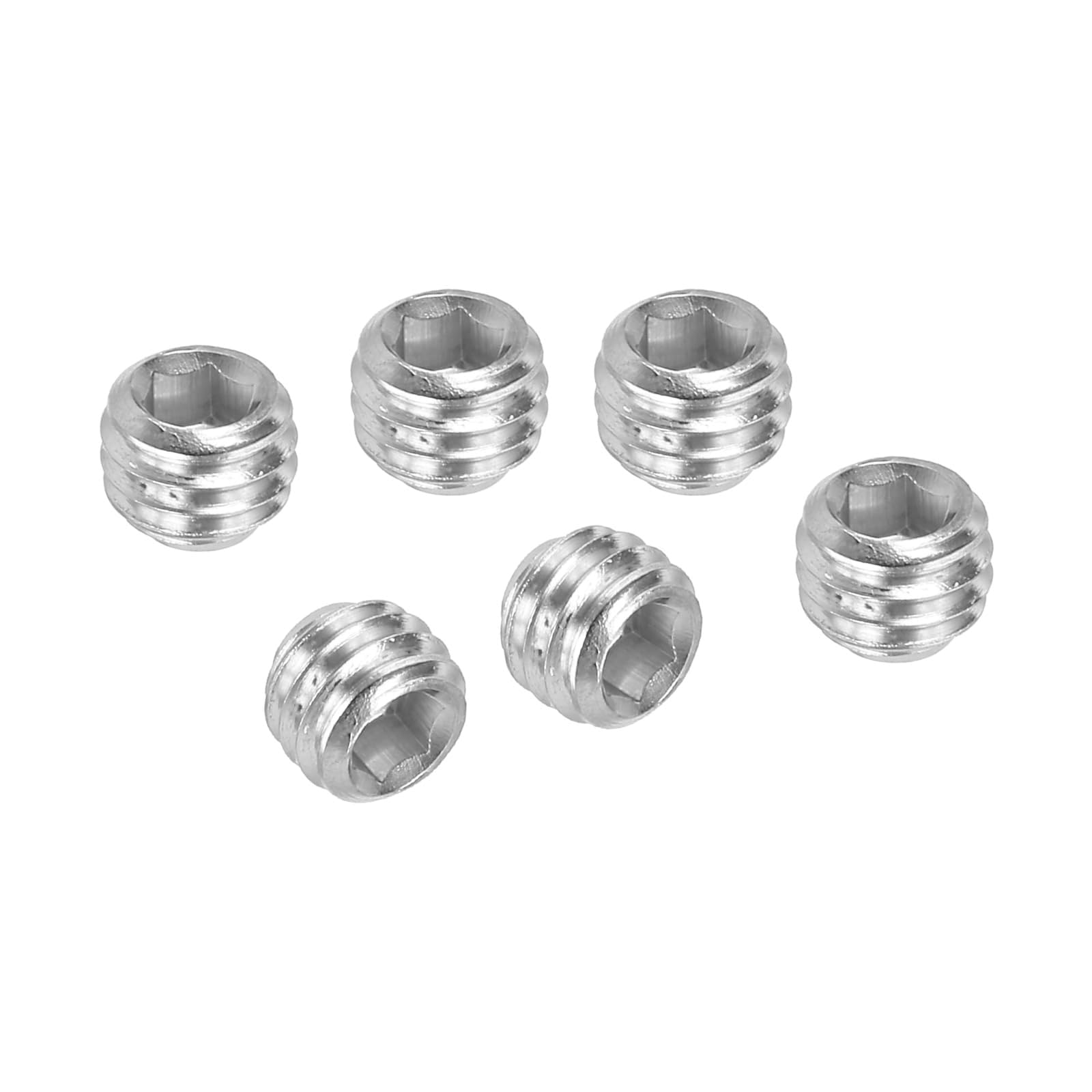 Unifizz 100 Pcs Hex Socket Grub Screws, M5 x 5mm DIN916 Flat Point Grub Bolt 304 Stainless Steel Head Socket Set Screws for Door Handles, Light Fitting, Hinge, Shaft, Allen Key and DIY Repair