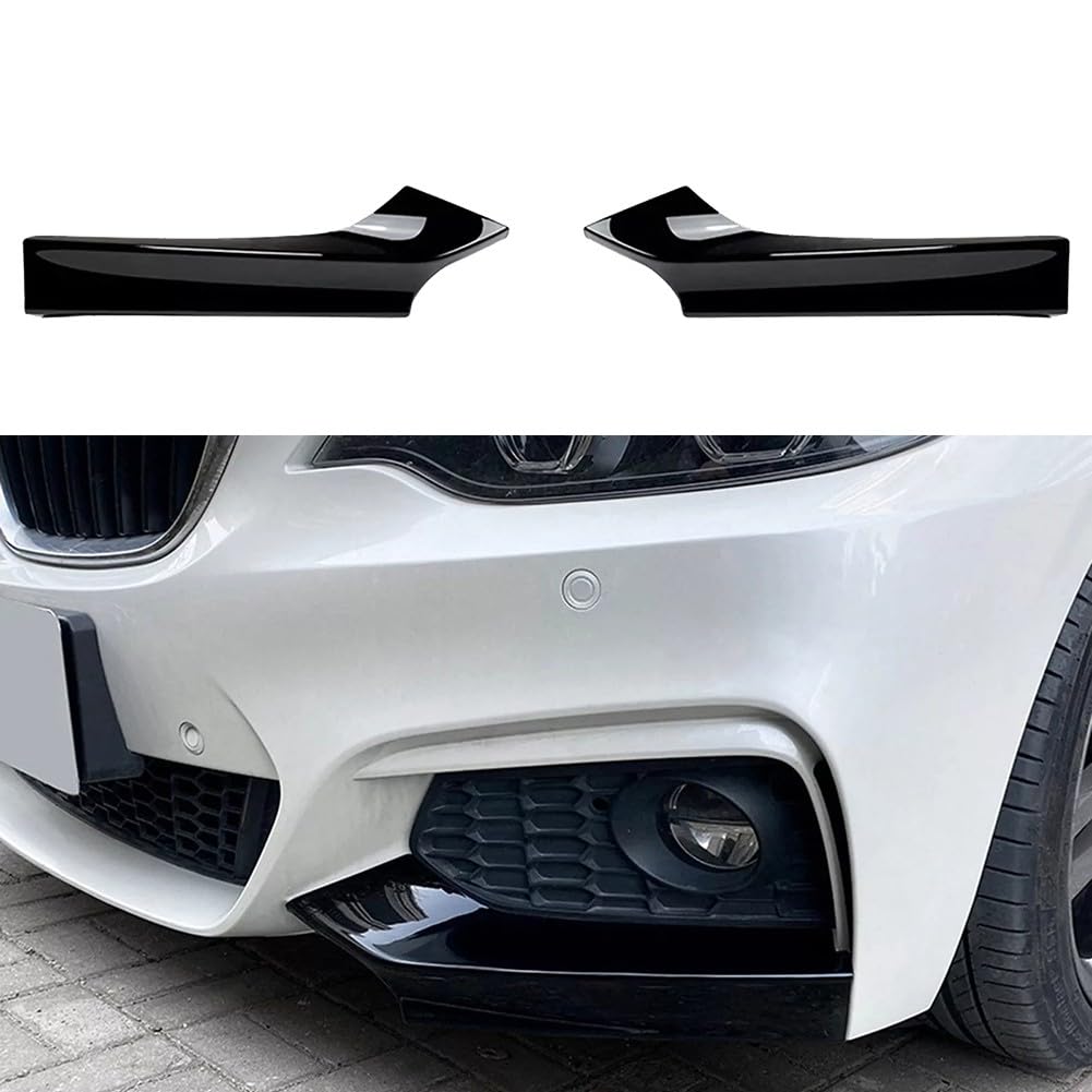 Cache-becquets latéraux pare-chocs avant BMW Série 2 F22 F23 M Sport 2014-2022 noir 2 pièces