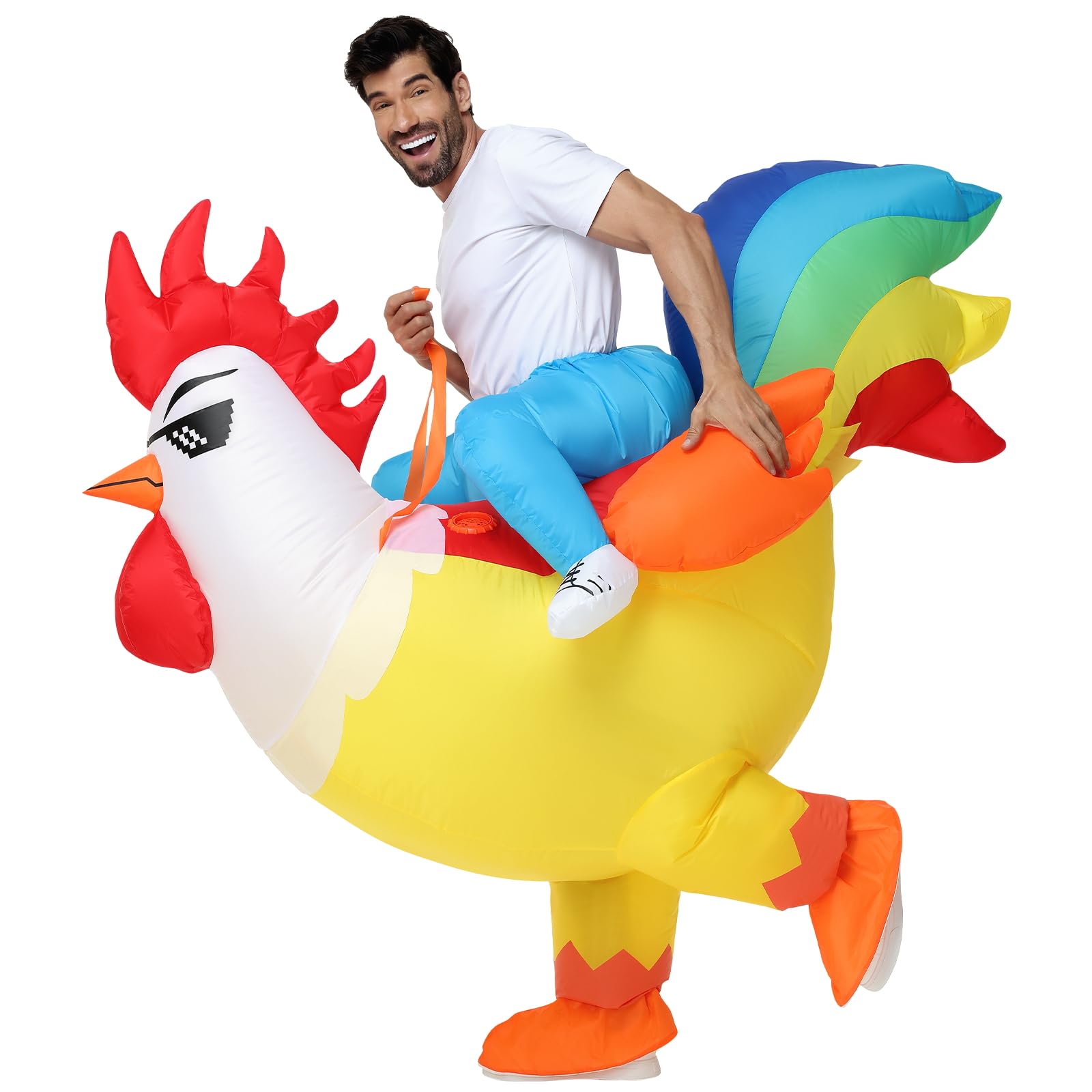 Spinosaurus Inflatable Chicken Costume for Adult Halloween Inflatable Costume Funny Blow Up Animal Costumes for Woman Men