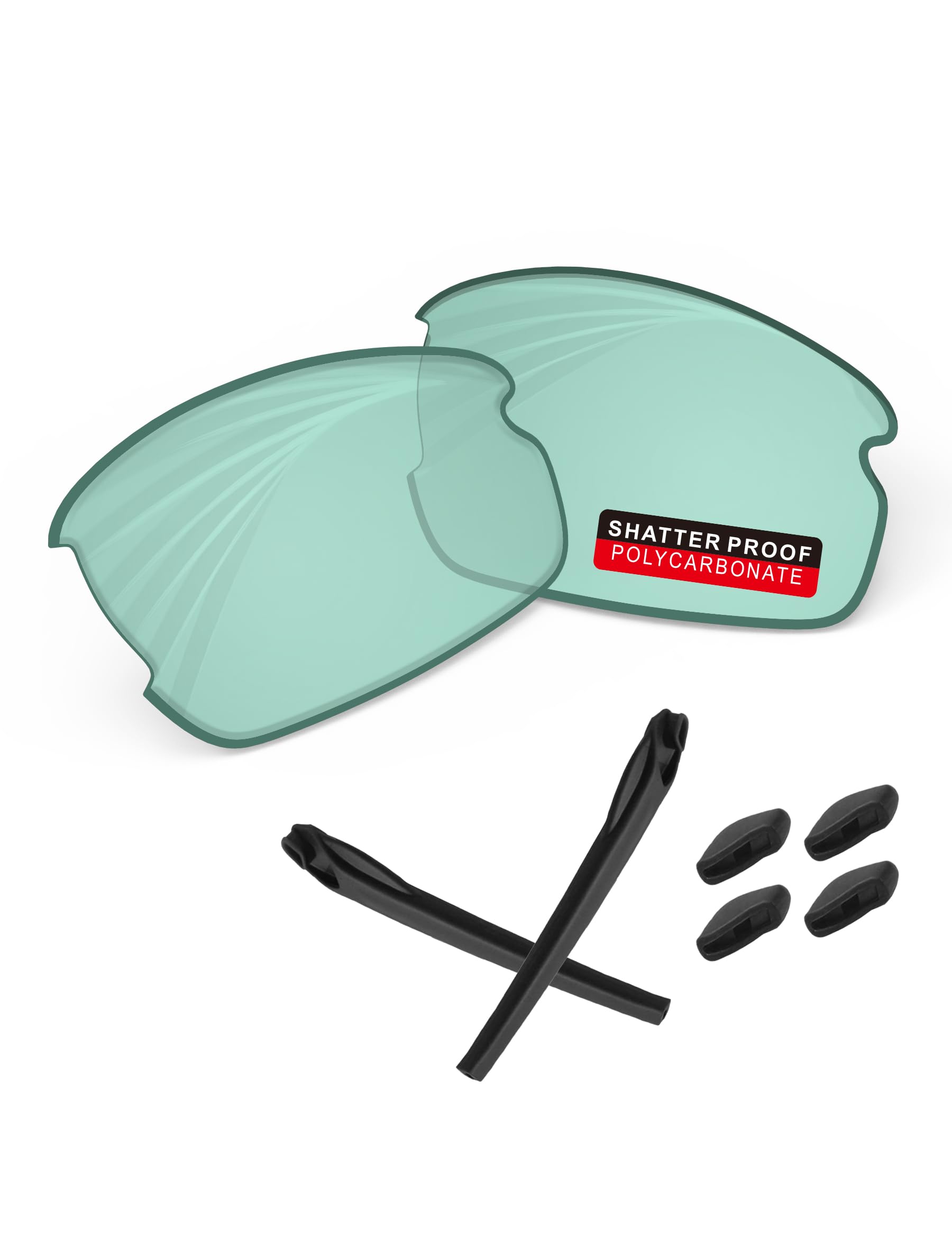 PRO+ Polycarbonate Replacement Lenses &amp; Rubber Kits for Oakley Flak 2.0 Series Sunglass