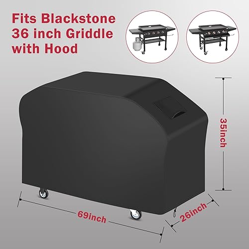 Miniatura 6 de iCOVER 5482 - Funda para parrilla Blackstone de 36 pulgadas con capucha, impermeable, ligera, de poliéster, con ventilación de aire y cubierta de