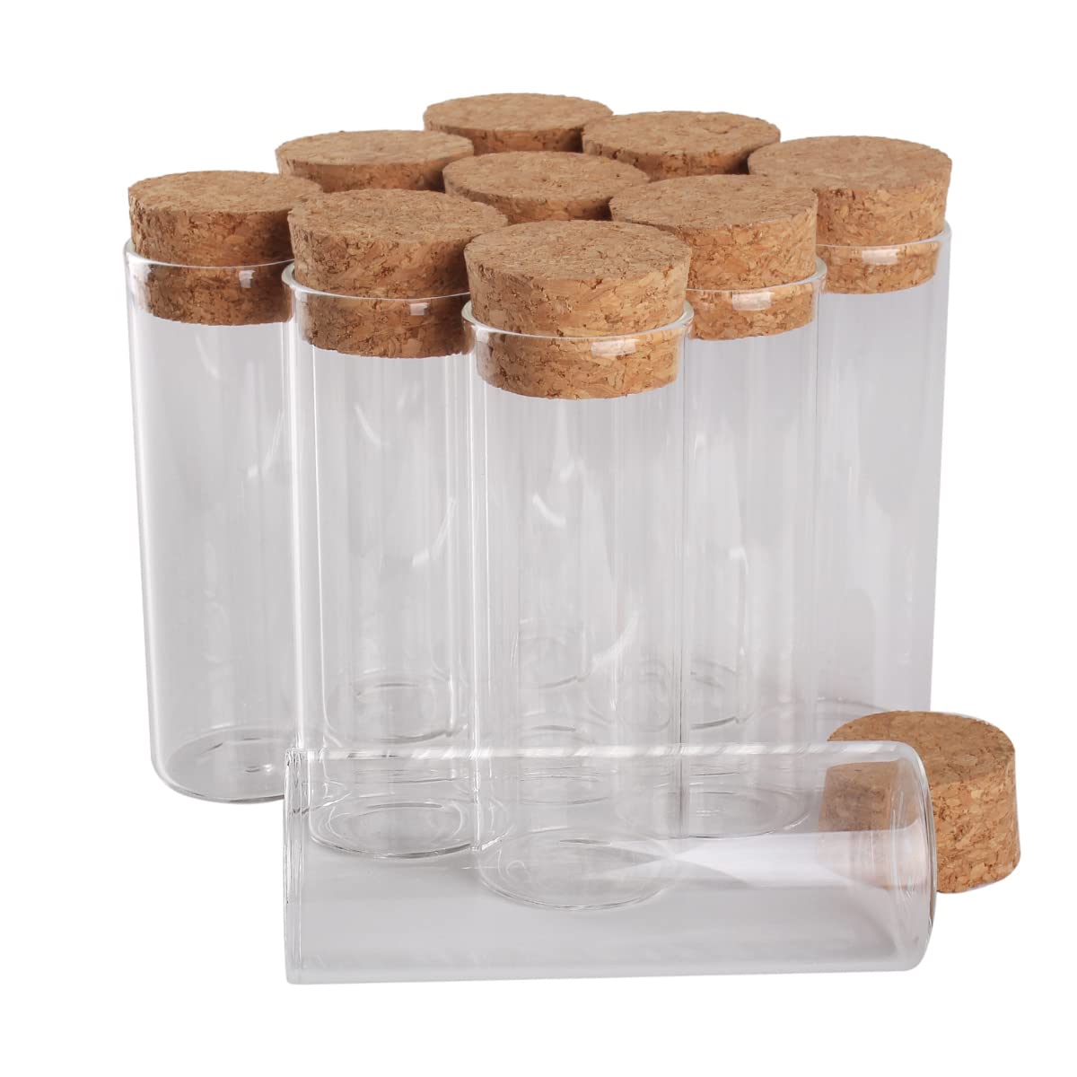 probówki z przezroczystego szkła, Szklane probówki z korkami, 15 sztuk, 70 ml, 37 x 100 mm, do wyrobów cukierniczych przyprawami