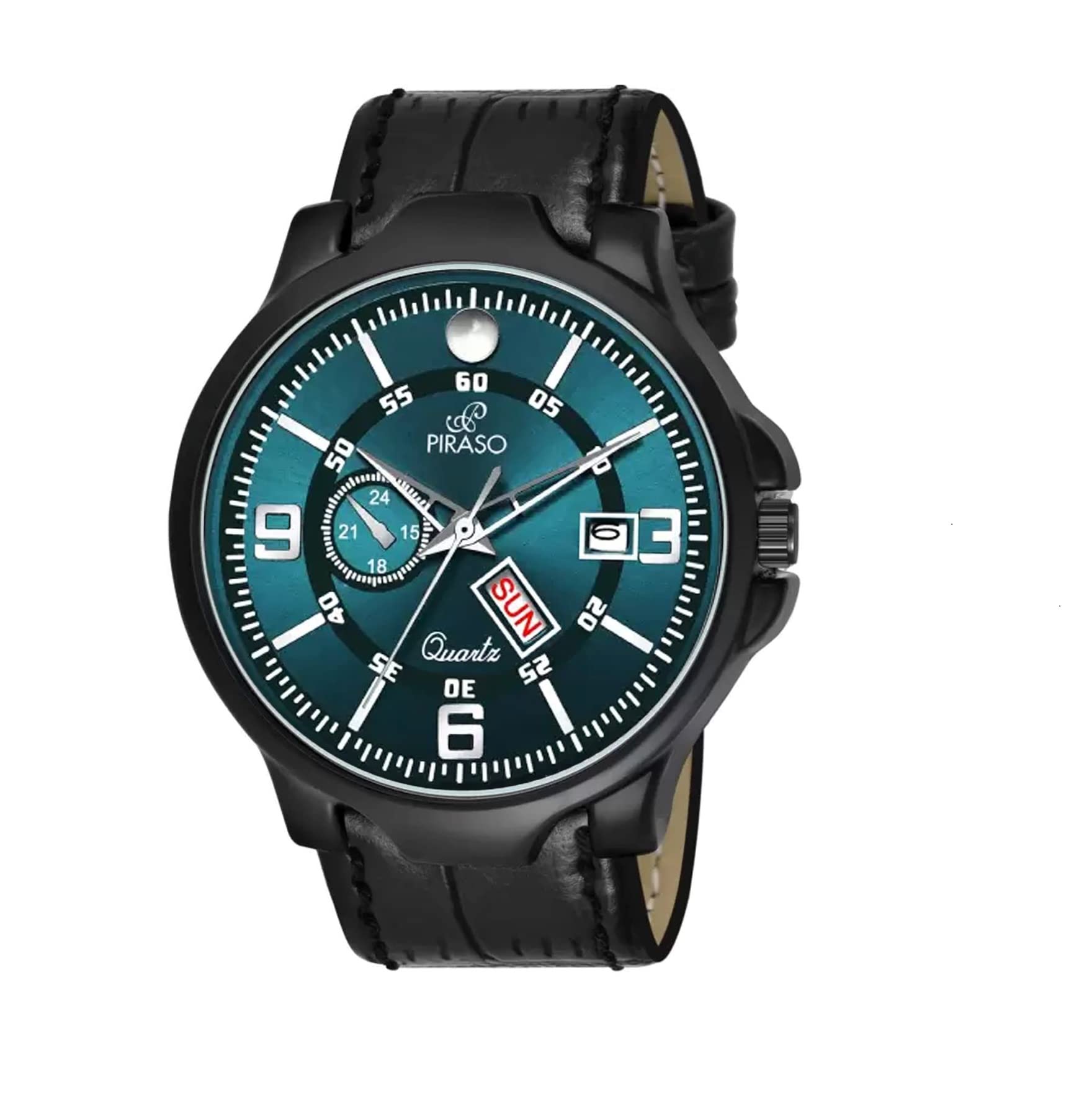 PIRASO Analog Day and Date Working Display Blue DIAL and Black Strap Watch for Men & Boys (B0BQF37RV5) Amazon Price History, Amazon Price Tracker