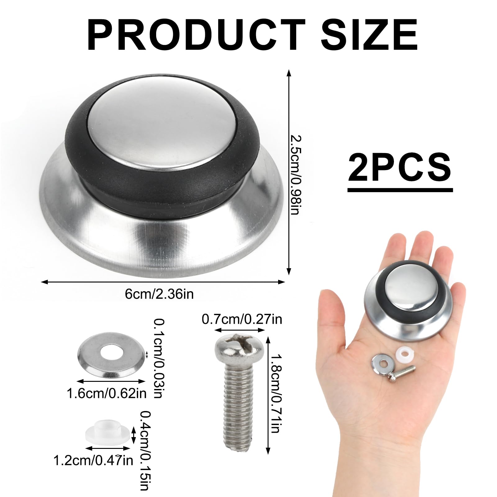 Couvercle Casserole Universel 3 Pack Poignu00e9e Du Couvercle Anti-bru00fblure Boutons Universels De Poignée Casserole