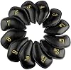 CRAFTSMAN GOLF 12pcs or 1pc Thick Synthetic Leather Golf Iron Head Covers Set Headcover Fit All Brands Callaway Ping Taylormade Cobra Etc. Also Custom Name