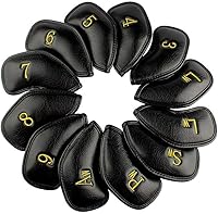Vista 15 de CRAFTSMAN GOLF 12 piezas o 1 pieza de fundas protectoras de cuero sintético para cabezas de palos de golf, compatibles con todas las marcas