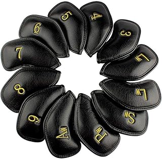 CRAFTSMAN GOLF 12pcs or 1pc Thick Synthetic Leather Golf Iron Head Covers Set Headcover Fit All Brands Callaway Ping Taylormade Cobra Etc. Also Custom Name