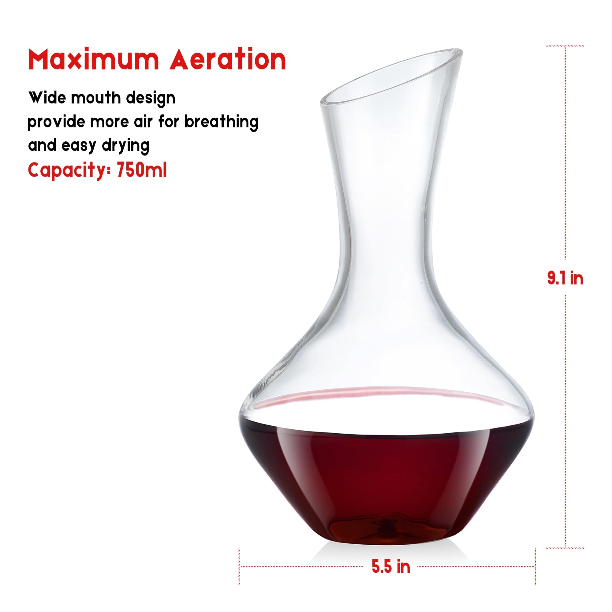 Amazon.co.jp: ワインデキャンタ、赤ワインカラフェ 100%手吹き