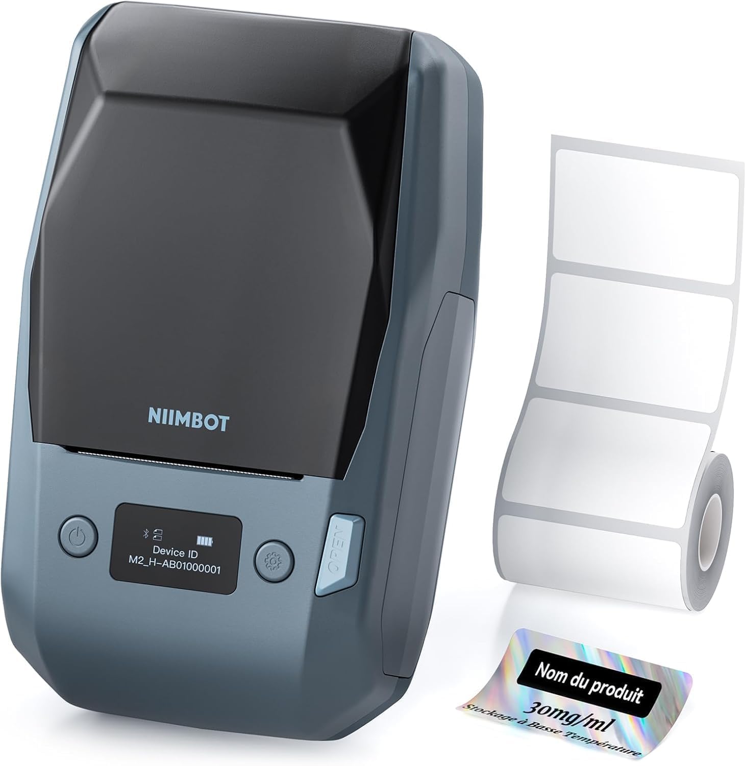 NIIMBOT Impresora de Etiquetas M2 + Etiquetas con una Durabilidad de 8 – 10 años a Altas y Bajas temperaturas, para el hogar, Oficina, Escuela, Exterior, preservación de Cables