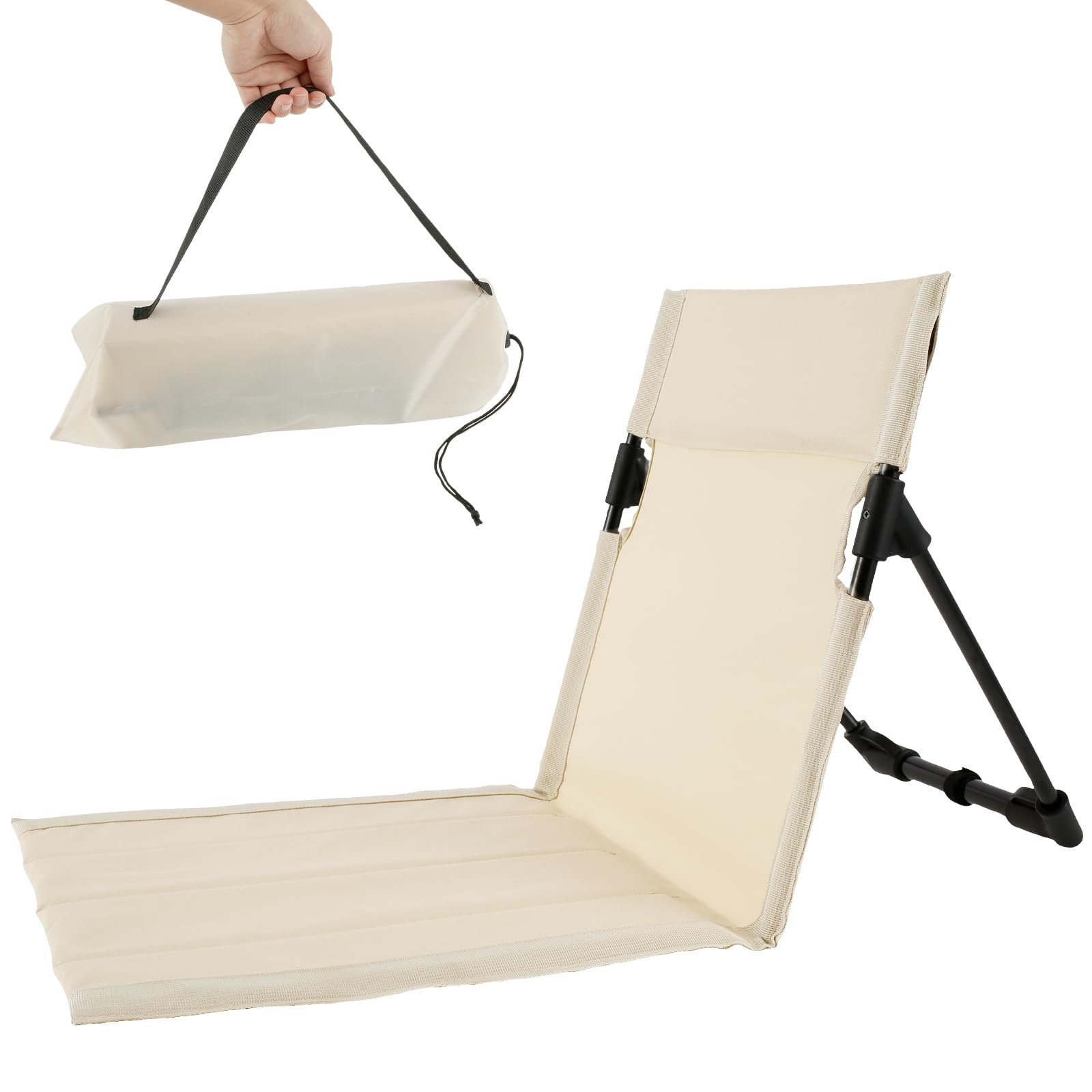Folding Beach Chair, Lightweight Camping Chair with Storage Bag, Portable Foldable Garden Chairs Outdoor Sun Lounger Seats, Deck Beach Chairs Mats for Camp Beach Picnic Fishing Barbecues Traveling