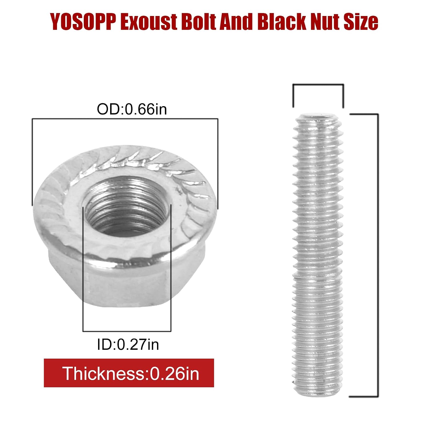 Stainless Steel Exhaust Bolt Kit for 1984-2018 Harley Big Twin Sportster XL with Flange Nut, OEM Part Number 1671583 (16)