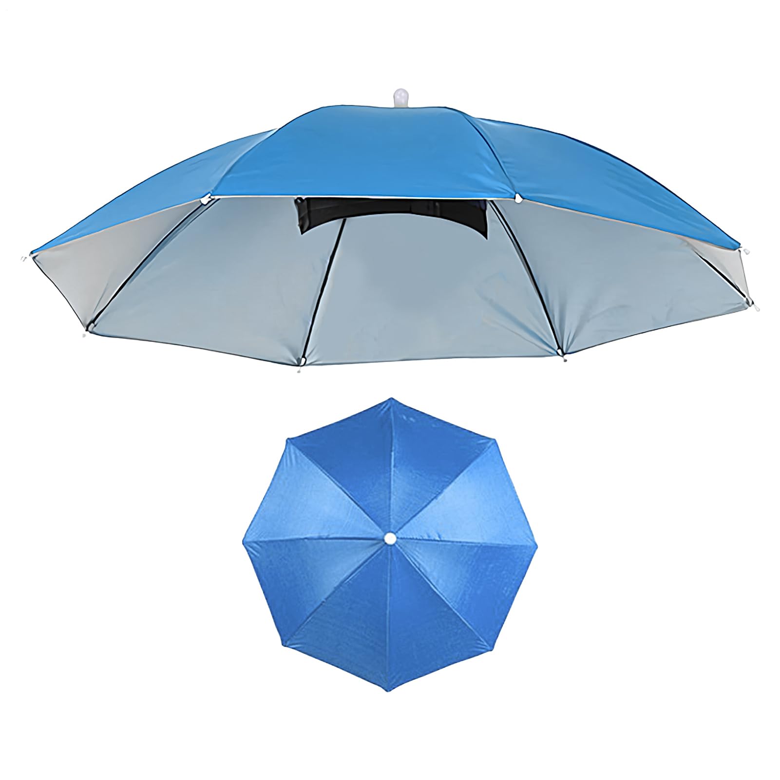 Hat Umbrella for Adults - UV Protection Umbrella Hat - Adjustable Foldable Breathable Headwear for Beach Travel Gardening Hiking Camping Summer Activities