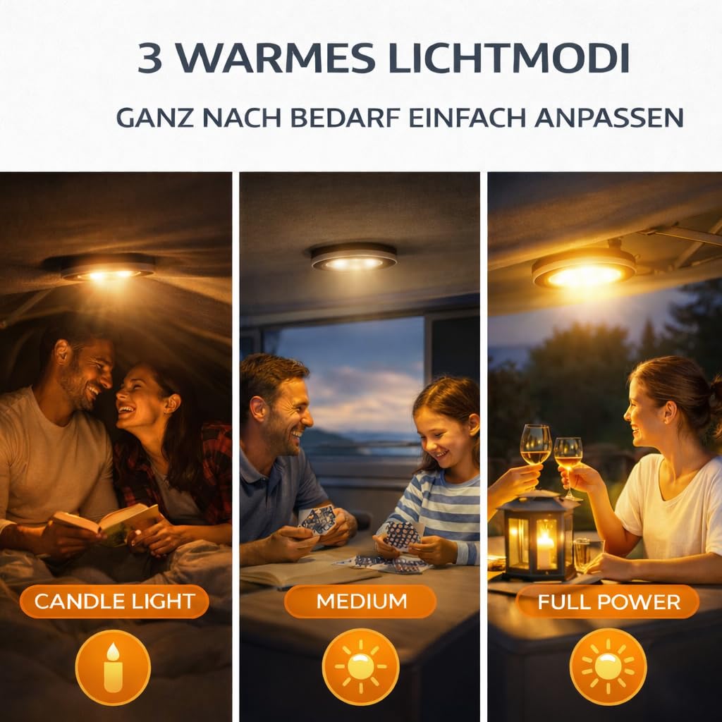 LumagSolar Solar LED Lampe für Boot & Outdoor, Magnetische Befestigung, Kabellos, 3 Lichtmodi, USB-C Ladefunktion