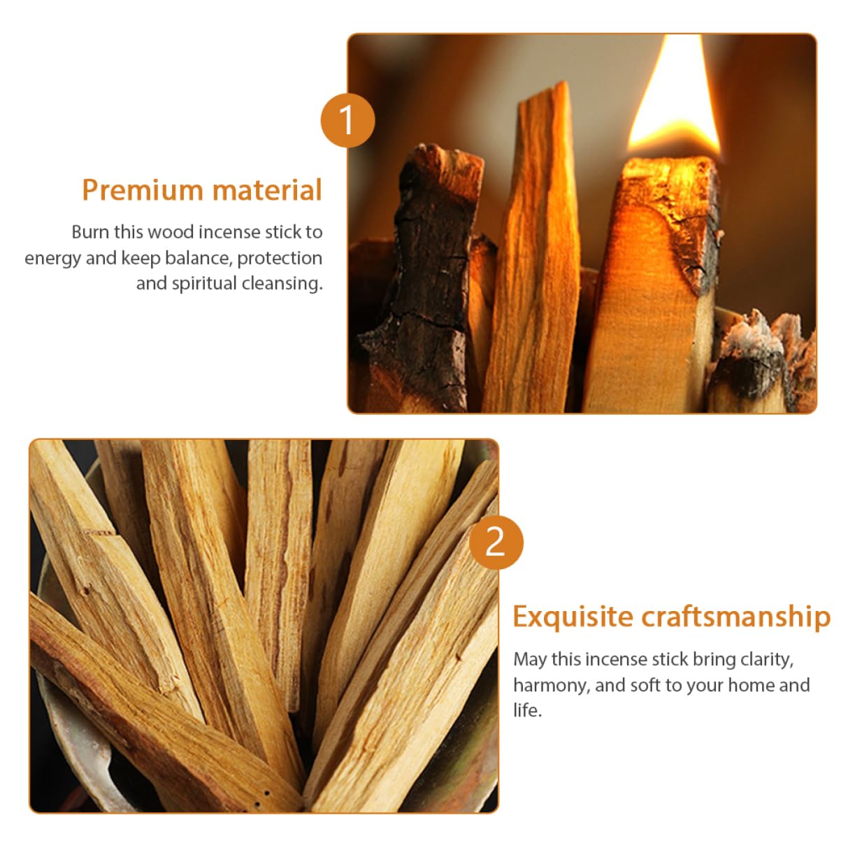 OUNONA 25piezas Varillas De Incienso De Madera Santa para Aromaterapia Aromatizante Natural para Relajación Hogar y Oficina Diseño Compacto y Ligero
