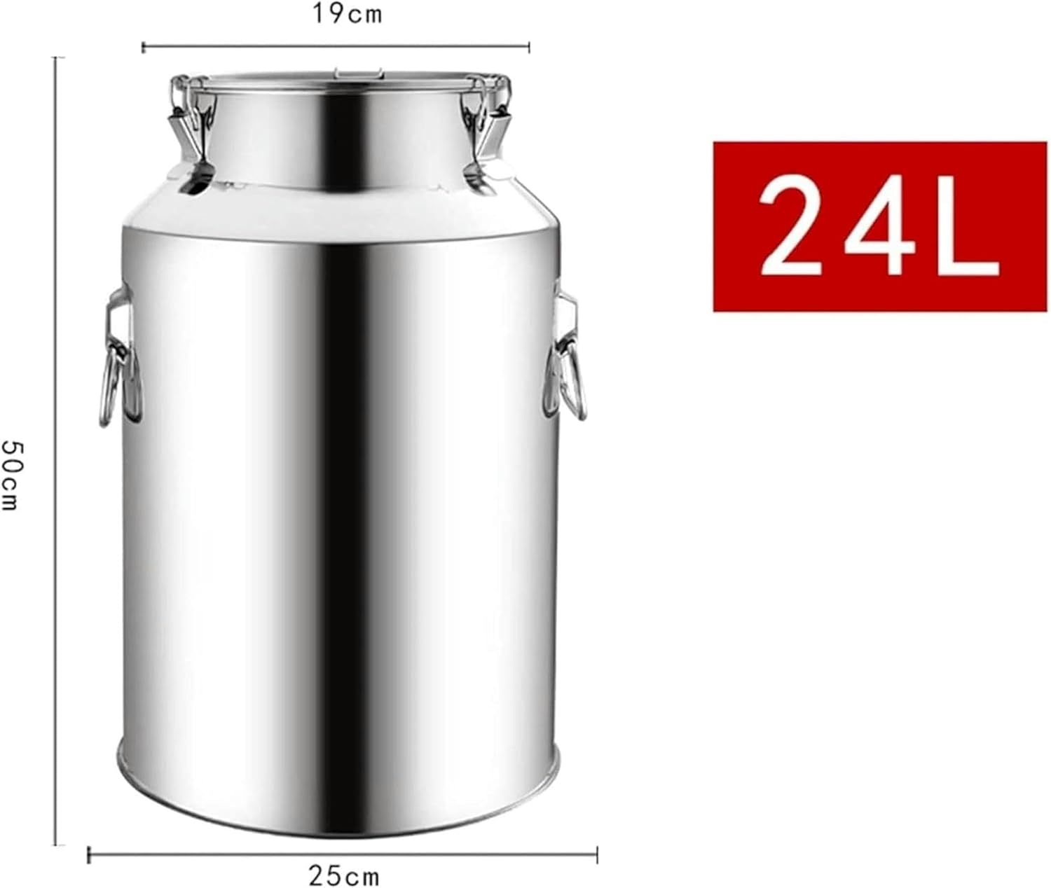 Fermenter,Stainless Steel Container Milk Can, for Production Airtight Food Storage Fermentation Bucket Can, Sealed Barrel Transport Cans, Liquid Pot with Lid Heavy Duty (24L