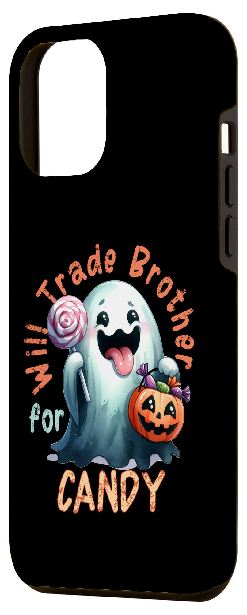 iPhone 15 Pro Max Halloween Will Trade Brother For Candy Ghost Kid Girl Boy Case - Image 2