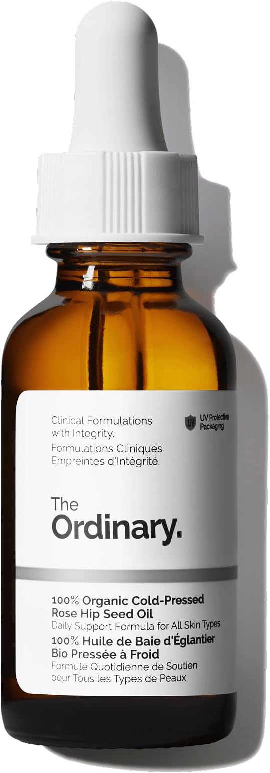 100% Organic Cold-Pressed Rose Hip Seed Oil, Addresses Signs of Aging by Improving the Appearance of Uneven Skin Tone, Supporting Skin Elasticity, 30ml